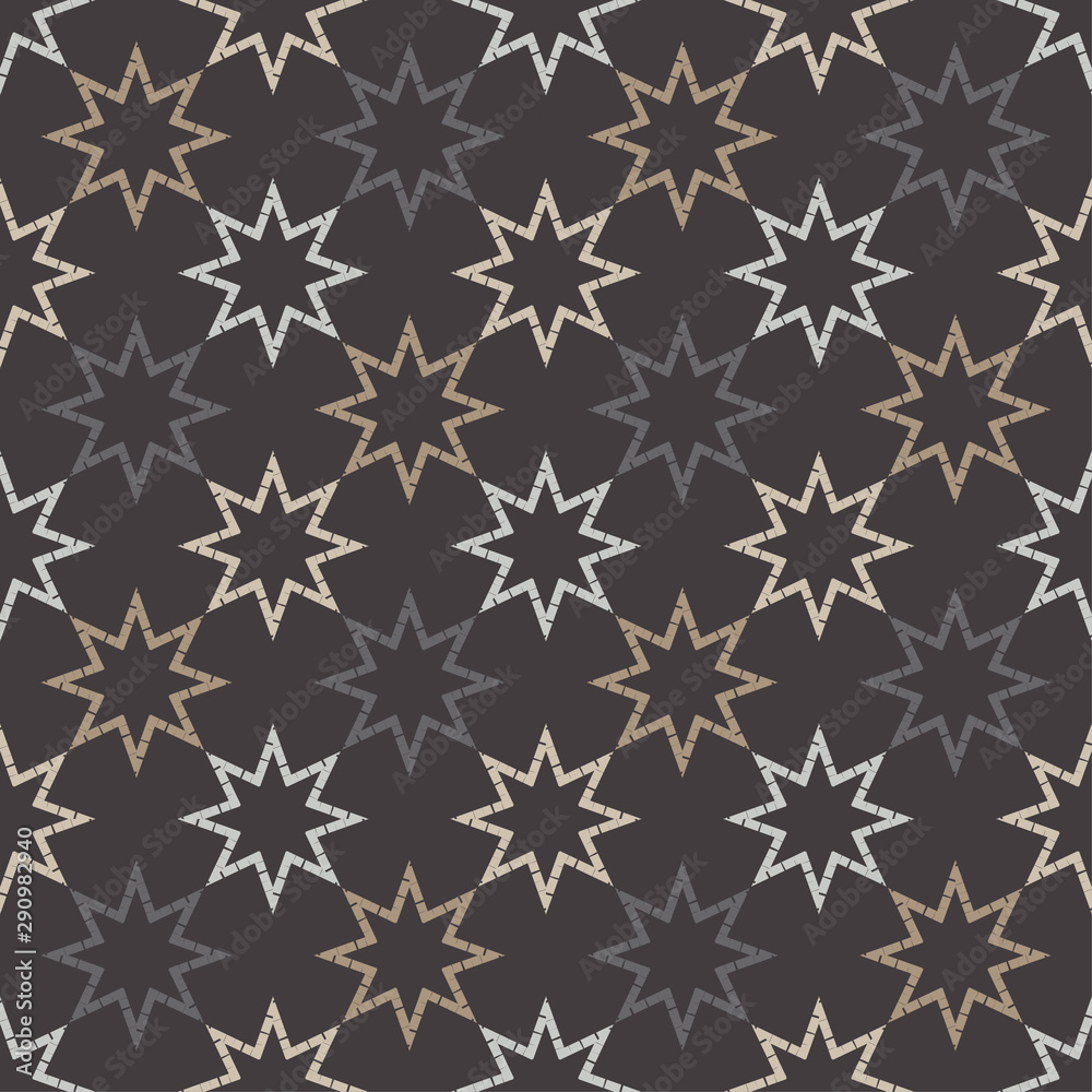 Ornament of Eight-pointed Stars. Seamless vector background. Mosaic of ethnic figures. Hand drawing. Can be used for wallpaper, textile, invitation card, wrapping, web page background. Ornament of Eight-pointed Stars. Seamless vector background. Mosaic of ethnic figures. Hand drawing. Can be used for wallpaper, textile, invitation card, wrapping, web page background.