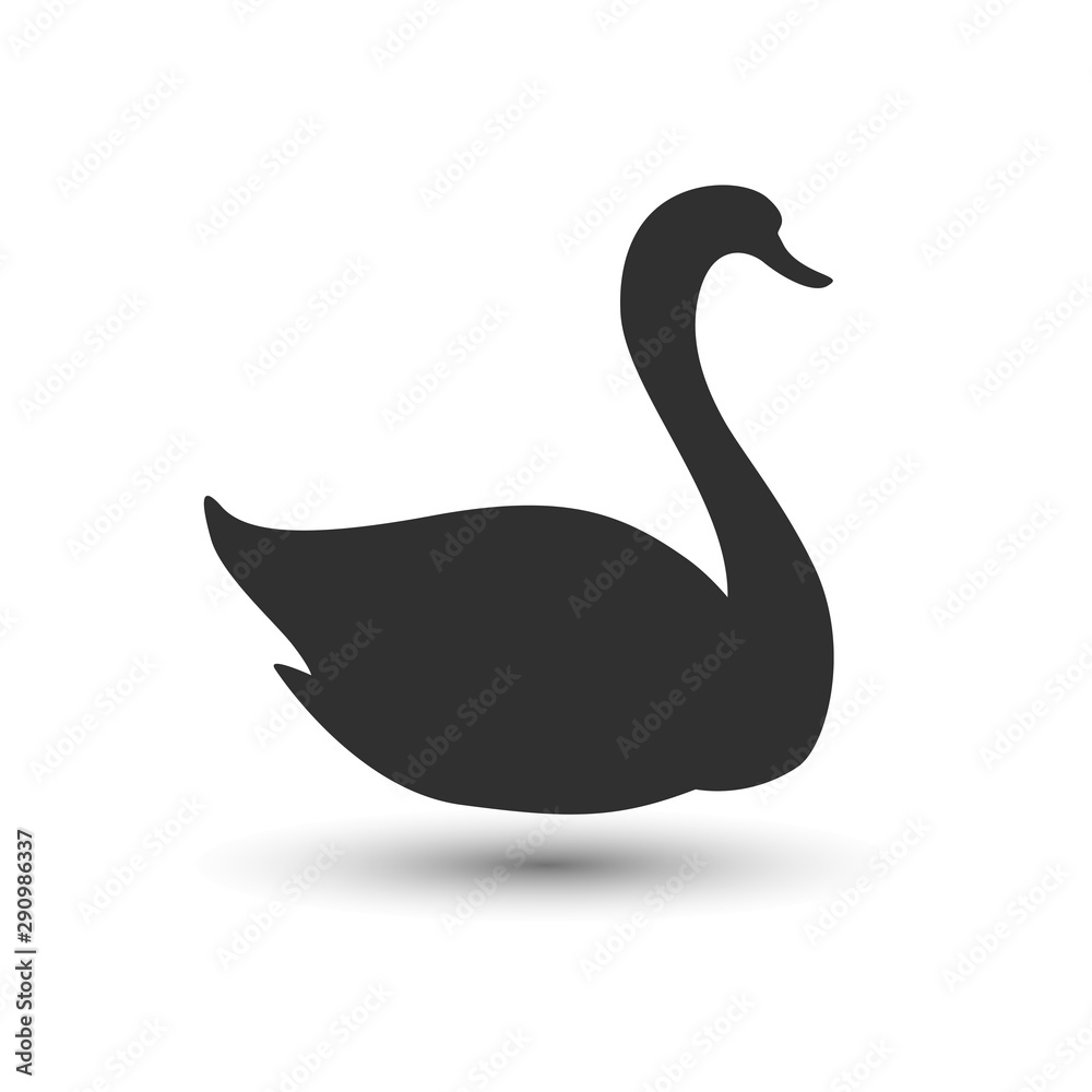 Swan black flat vector icon Swan black flat vector icon