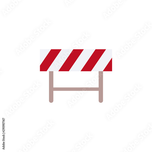 Sign and symbol of road barrier and fence for blocking street, construction and safety.