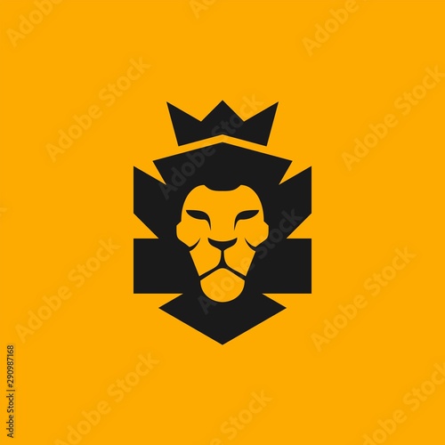 Fototapeta Naklejka Na Ścianę i Meble -  lion head emblem logo - vector illustration design