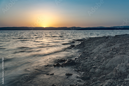 lange expos   de coucher de soleil