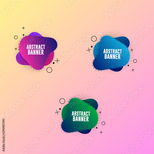 Set of Gradient Design Abstract Banner