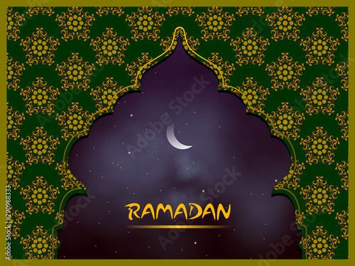 easy to edit vector illustration of Islamic celebration background with text Ramadan Kareem