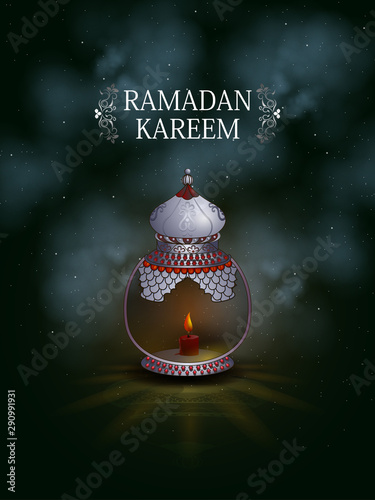 easy to edit vector illustration of Islamic celebration background with text Ramadan Kareem