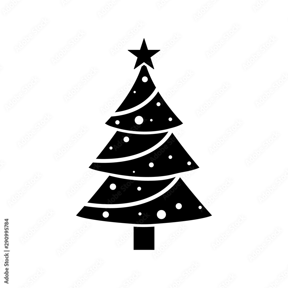 Christmas tree holiday icon, logo isolated on white background Christmas tree holiday icon, logo isolated on white background