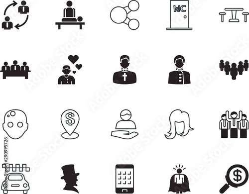 people vector icon set such as: vehicle, clients, management, connection, relationship, workshop, feeling, abraham, model, arrow, user, computer, document, nose, back, outdoor, healing, structure