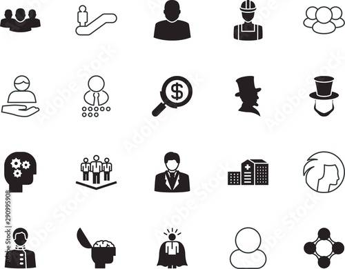 people vector icon set such as: motion, lifeguard, collection, passenger, stairway, father, handshake, equipment, long, technician, neurology, passage, builder, science, super, magnifier, phone, walk
