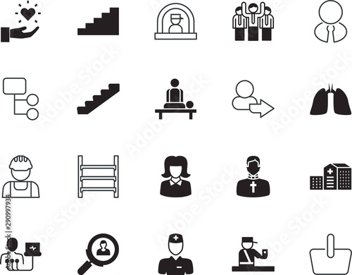 people vector icon set such as: passport, lovely, control, rescue, hard, communication, front, users, smile, woman, hat, relationship, candidate, physician, respiratory, feeling, buy, support