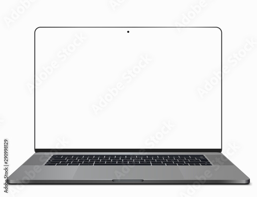 Realistic tablet mockup with blank screen on white background. Editable. Laptop mockup. Vector graphic