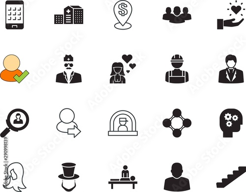 people vector icon set such as: historic, staircase, manual, telecommunication, fashion, style, finance, american, history, escalator, touchscreen, craftsmen, hotel, massage, leader, president