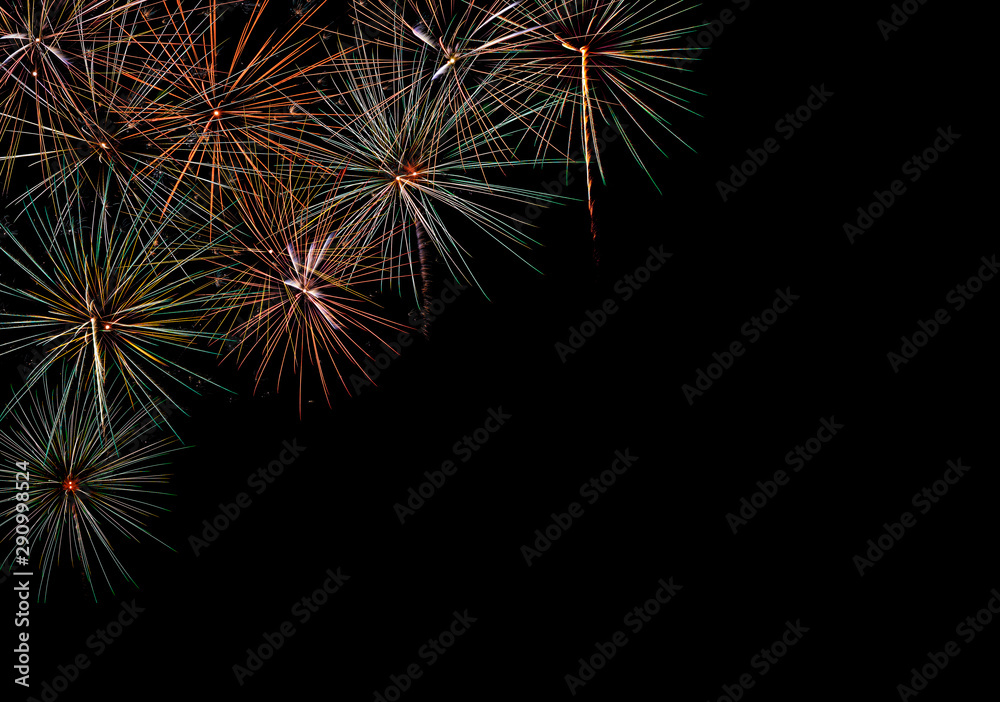 Fototapeta premium colorful fireworks with black background