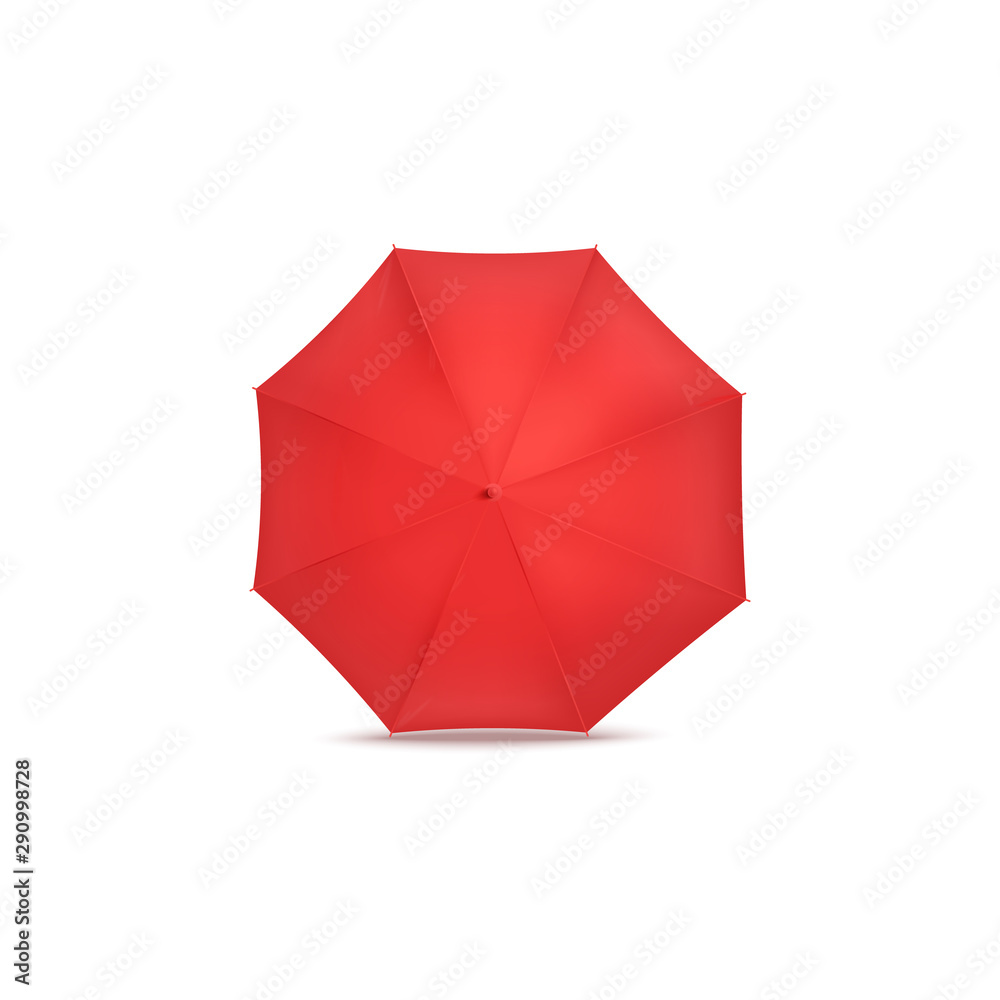 Red open umbrella or parasol for protection from the rain. Red open umbrella or parasol for protection from the rain.