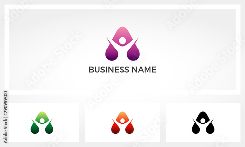 Abstract Human And Triangle Logo