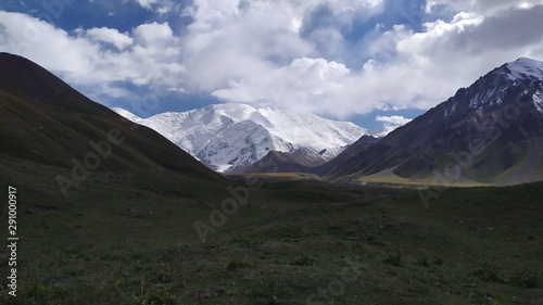 Lenin peak mountain in Pamir highway mountains, Kyrgyzstan