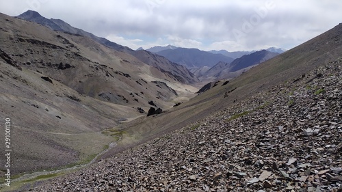 Trekking from Pshart valley through Gumbezkul pass to Madiyan in Tajikistan Pamir highway photo