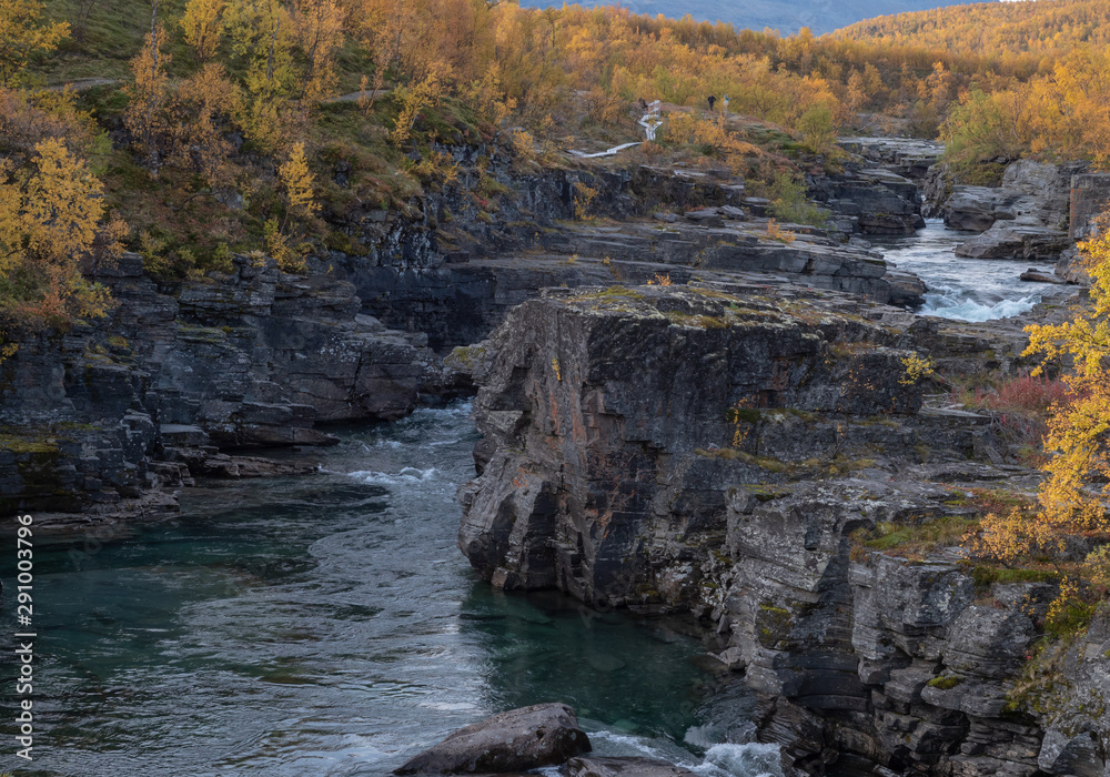 Canyon landscape in Abisko national park in north of Sweden. Canyon landscape in Abisko national park in north of Sweden.