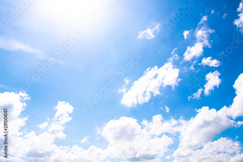White clouds in Blue sky, the beautiful sky with clouds have copy space for the background.