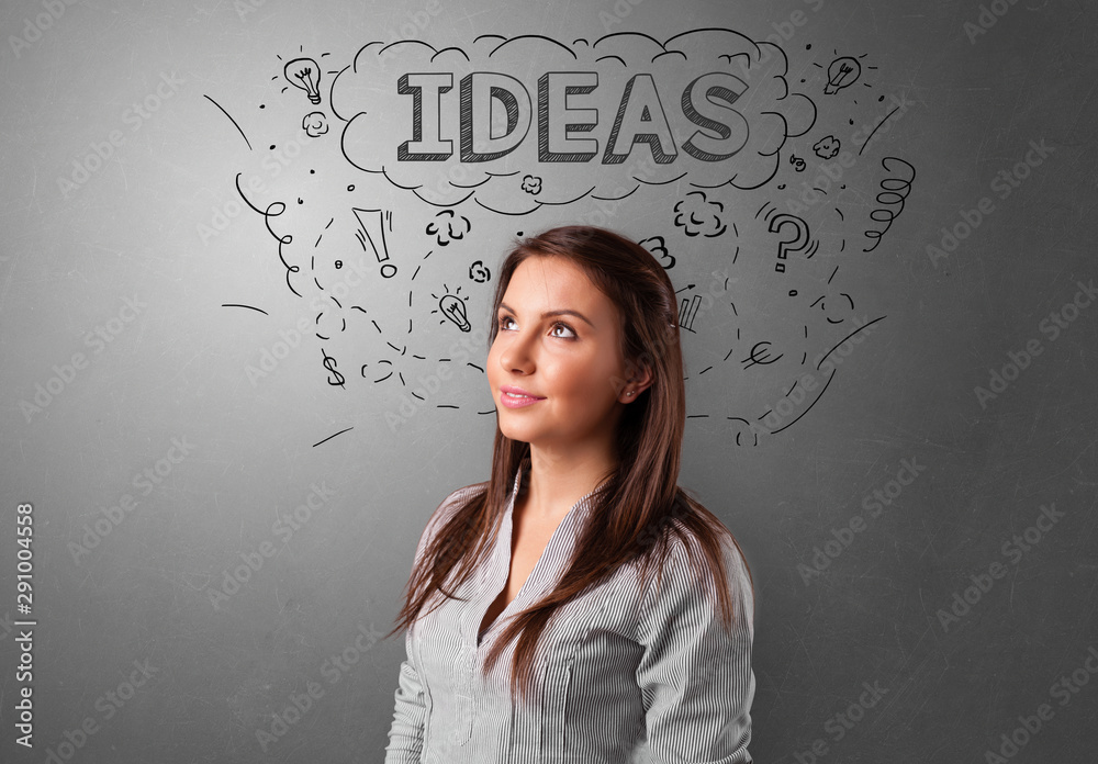 Young pretty person looking forward to success Young pretty person looking forward to success