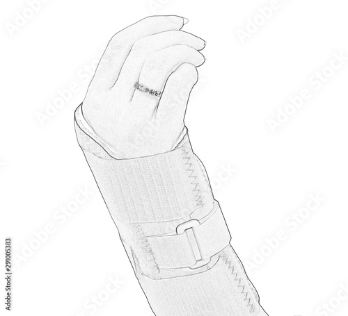 Stylized female hand with wrist support