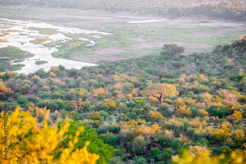 Sunset over the Olifants river in the Kruger National Park  South Africa.