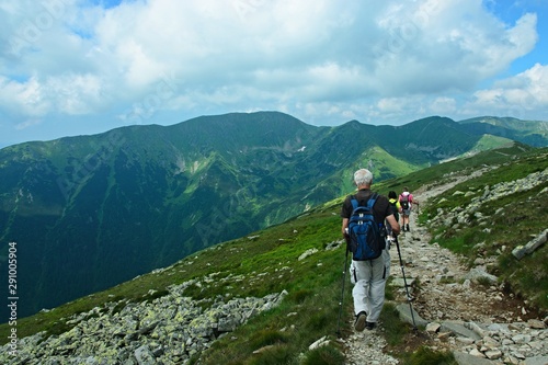 Slovakia-view of the tourists on the Journey of the Heroes of SNP in the Low Tatras