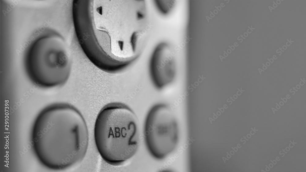 handset with buttons and joystick, closeup bw photo handset with buttons and joystick, closeup bw photo