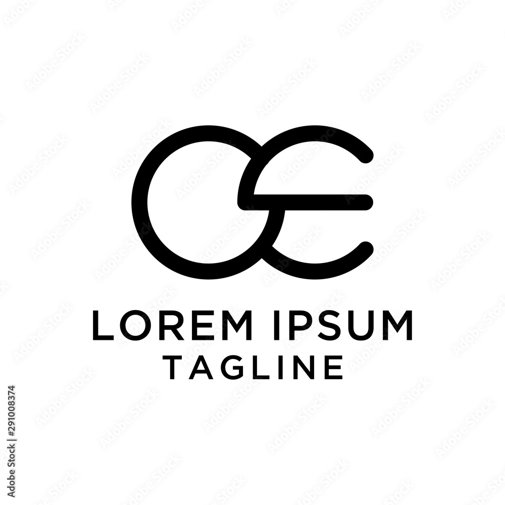 initial letter logo OE, logo template initial letter logo OE, logo template