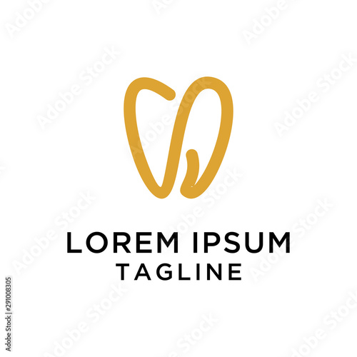 initial letter logo N Dental, logo template