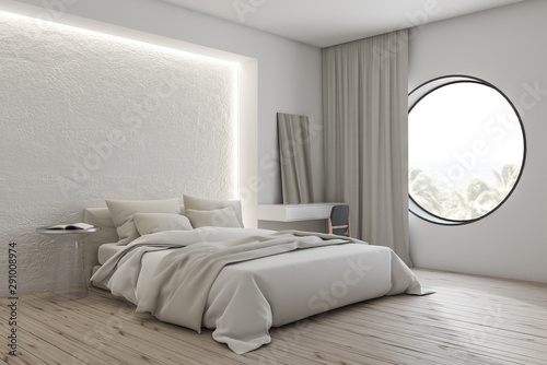Принти на полотні Luxury white master bedroom corner, makeup table