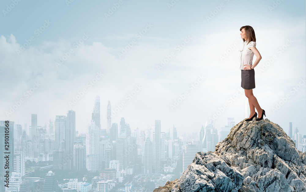 Young architect looking to the big the city from distance Young architect looking to the big the city from distance
