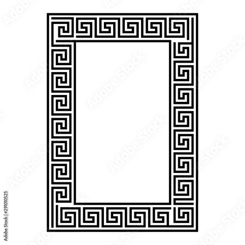 Greek key rectangle frame. Greek border. Vector