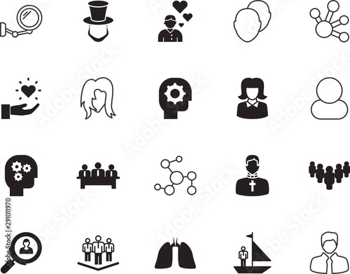 people vector icon set such as: home, american, lung, lady, account, resource, makeup, friends, workshop, ship, portable, long, religion, hat, workplace, beard, handle, recruitment, abraham, risk