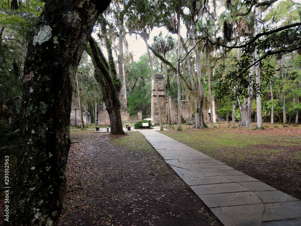 Bulow Plantation Ruins Historic State Park near Daytona - Monument listed on the National Register of Historic Sites