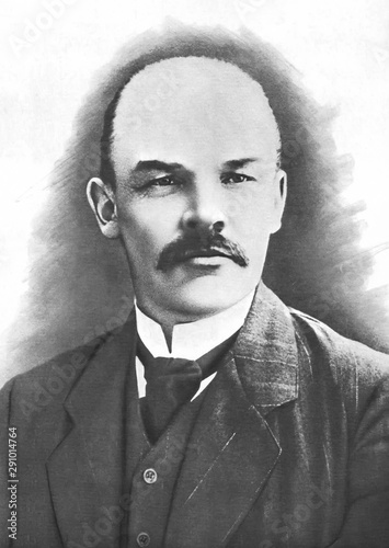 Portrait of V.I. Lenin (Ulianov), 1910. Old Photo