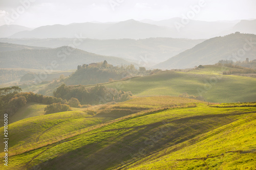 Hills and fog in Tuscany, Italy