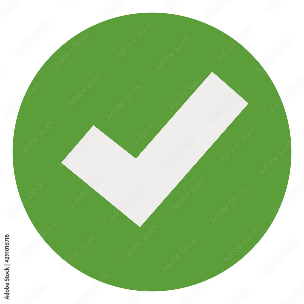 Green circle white tick check mark icon vector illustration Green circle white tick check mark icon vector illustration