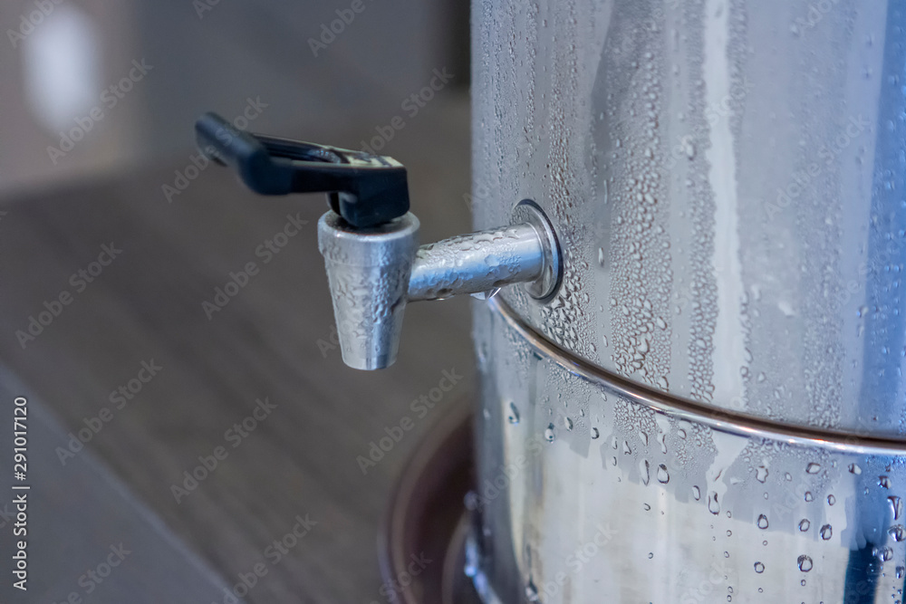 Cooler water in tank stainless steel and steam Cooler water in tank stainless steel and steam