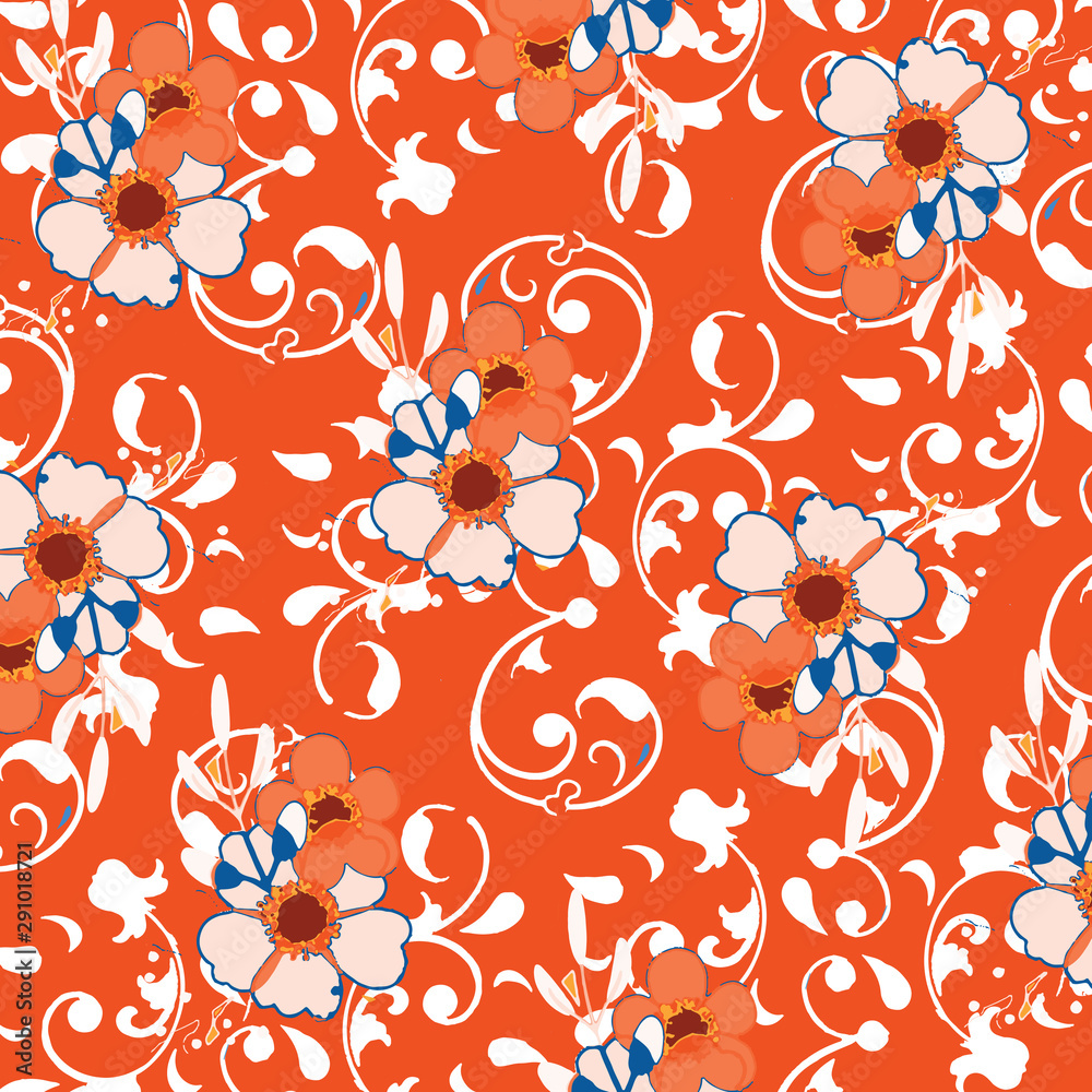 Printleaves, decoration, backdrop, romantic, flower allover print, paper, fabric print, ornamental, textile pattern, fashion print, botanical, flora, garden, blooms, trend, beautiful, bloom, abstract,