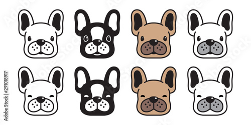 dog vector french bulldog puppy head pet icon cartoon character symbol breed illustration design
