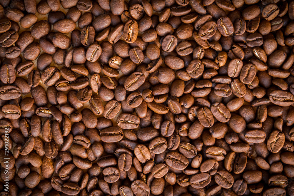 Fototapeta premium Roasted coffee beans background