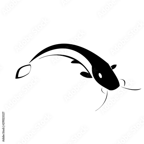 freshwater catfish creative logo vector