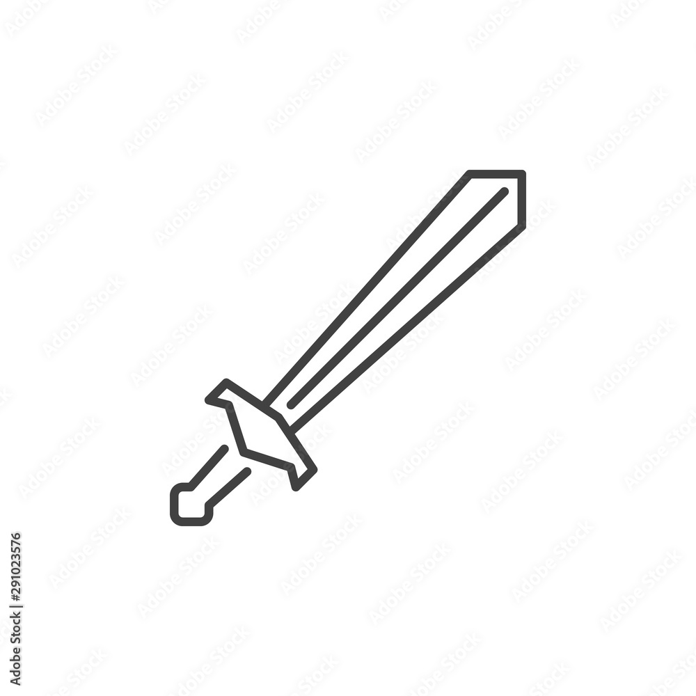 Old Sword concept vector icon or symbol in outline style Old Sword concept vector icon or symbol in outline style