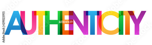 AUTHENTICITY colorful rainbow typography banner