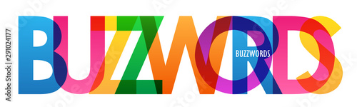 BUZZWORDS colorful rainbow typography banner photo
