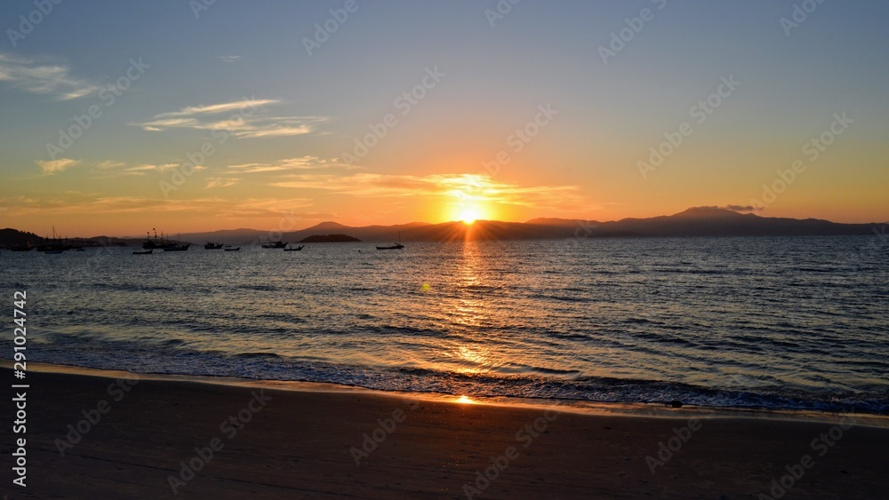 sunset at sea beach cachoeira do bom jesus em florianópolis Brazil sunset at sea beach cachoeira do bom jesus em florianópolis Brazil