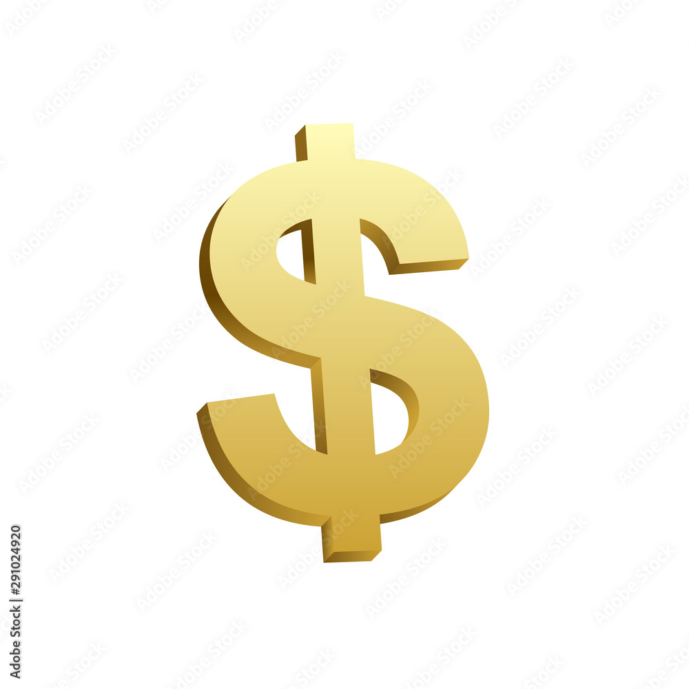 Dollar symbol - 3D illustration. Dollar symbol - 3D illustration.