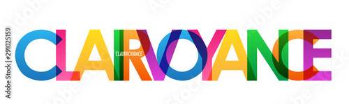 CLAIRVOYANCE colorful rainbow typography banner
