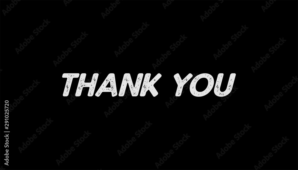 Thank you text, vector illustration