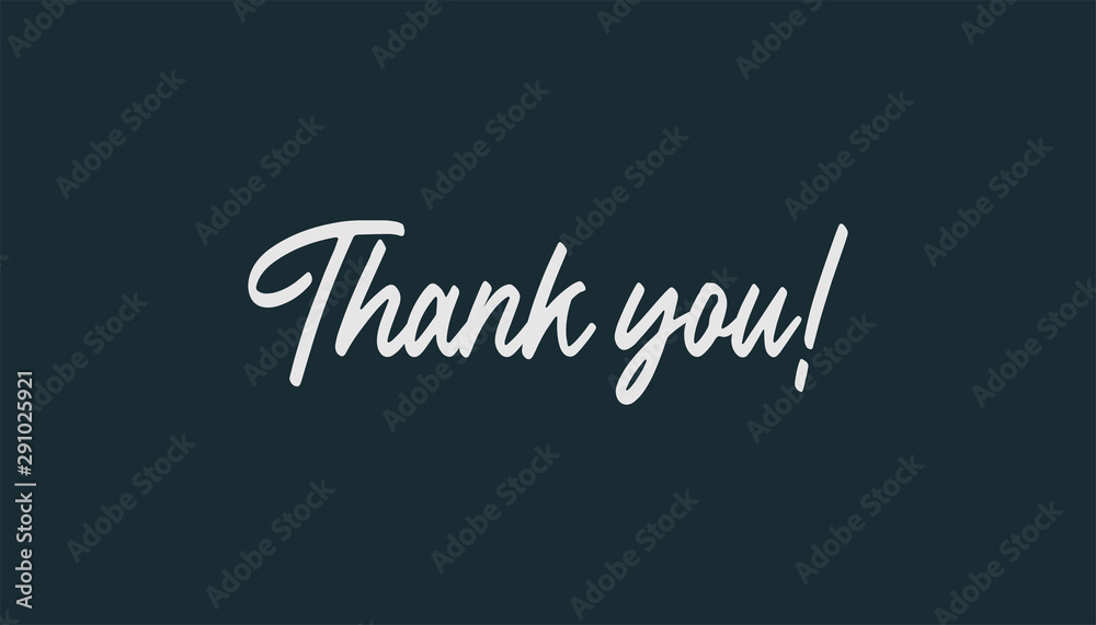 Thank you text, vector illustration. Handwritten inscription. Calligraphic lettering.