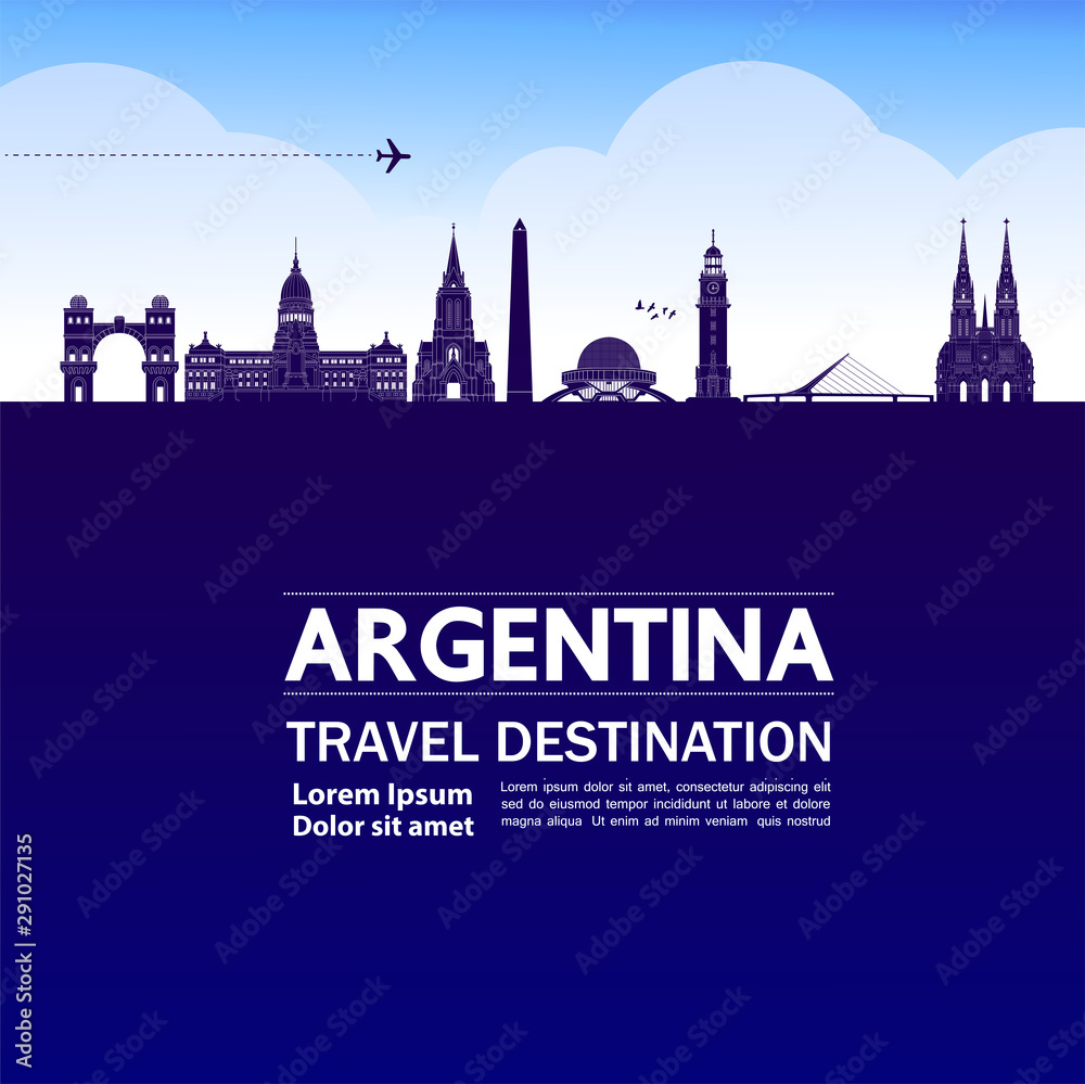 Argentina travel destination grand vector illustration.